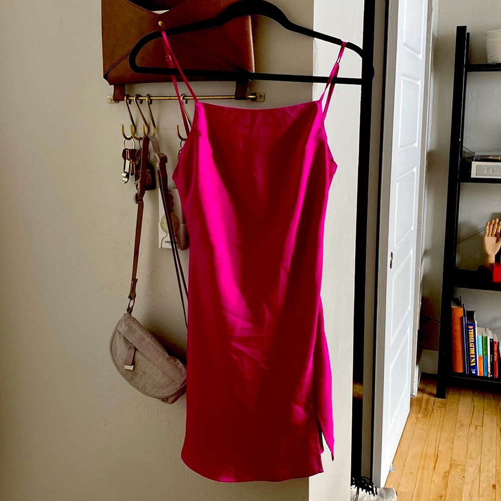 Pink Satin Dress